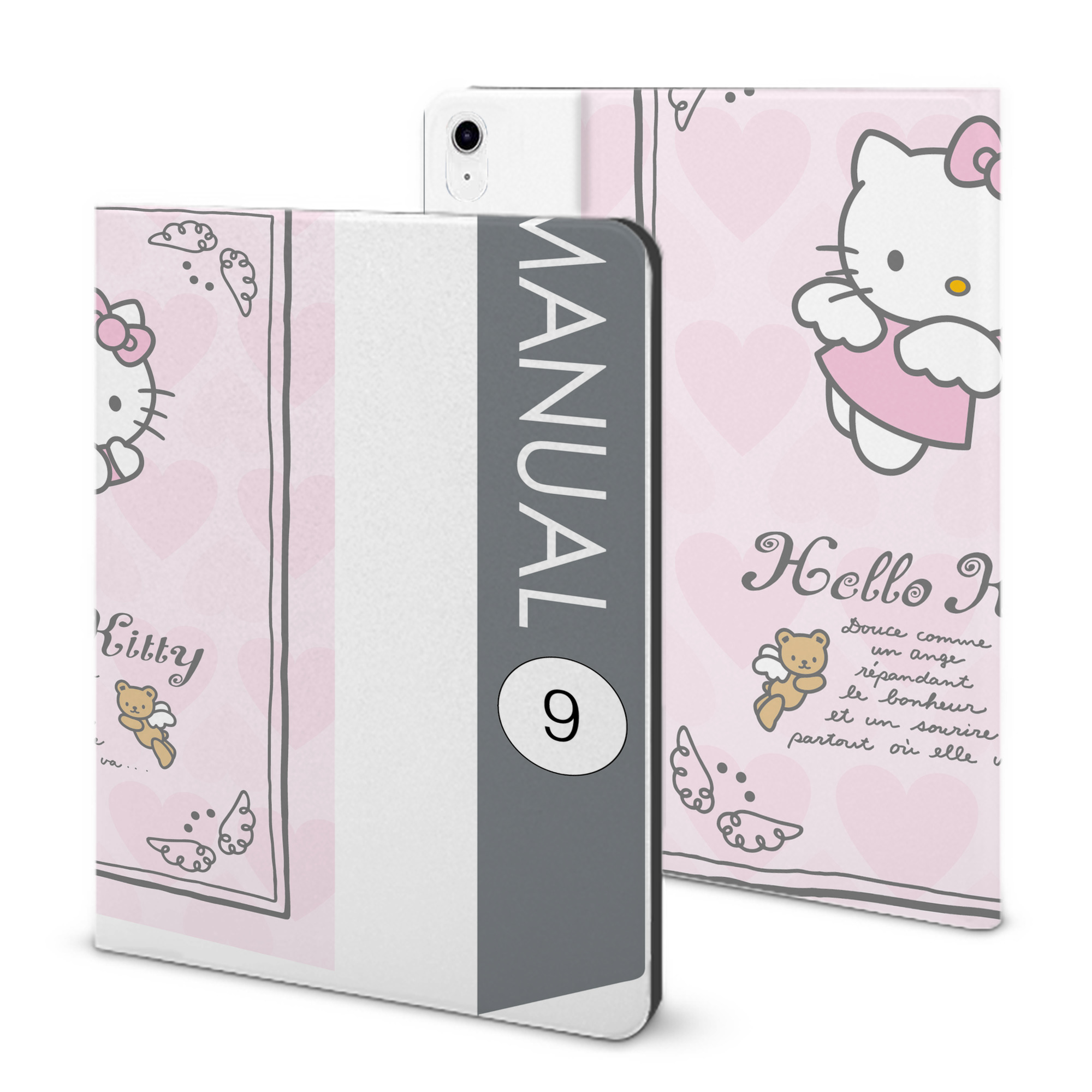 （画像用） Hello Kitty ハローキティ IPad ケース ブック型 PUレザー TPU 耐衝撃 軽量 薄型 ペン収納なし 全面保護 IPad 各モデル対応